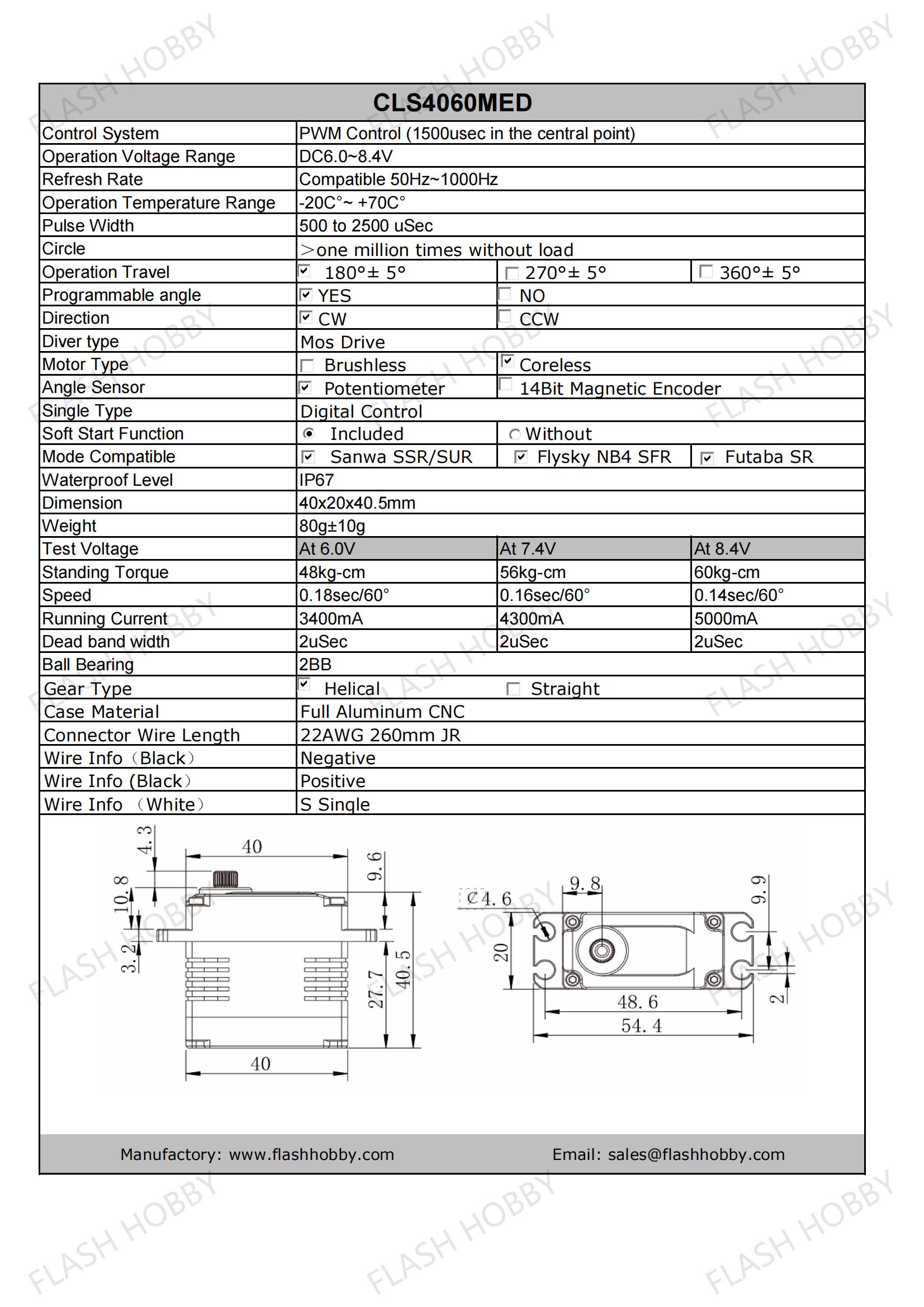 CLS4060RP 60KG Coreless Servo